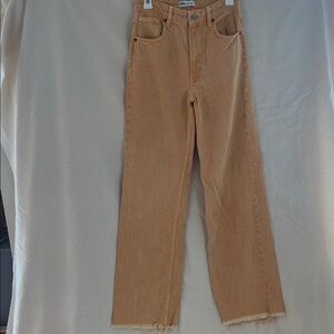 Zara orange High-Waisted Jeans